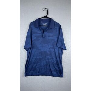 Under Armour Polo Shirt Mens XL Blue Playoff Golf Camo Loose Fit Performance